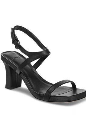 Vince Women's Luella Slingback High Heel Sandals Size 8.5 Black Leather